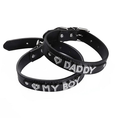 'My Boy' PU Leather Collar Puppy's Aesthetics