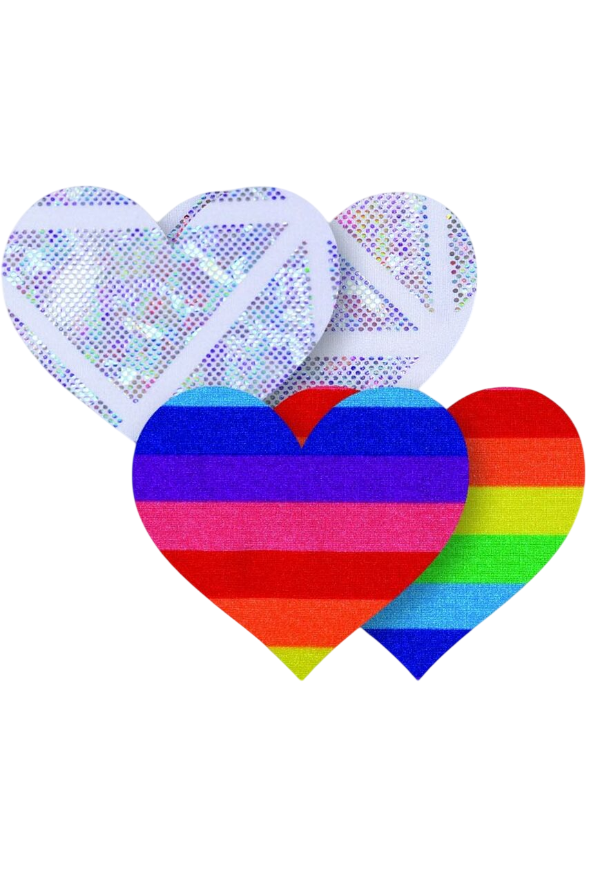 One Love Heart Rainbow Pasties
