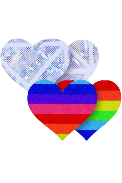 One Love Heart Rainbow Pasties