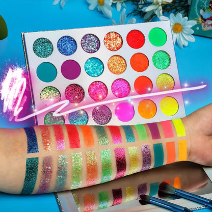 NEON LIGHTS (24PC) *BLACKLIGHT!* Pigment/Glitter Pallete!