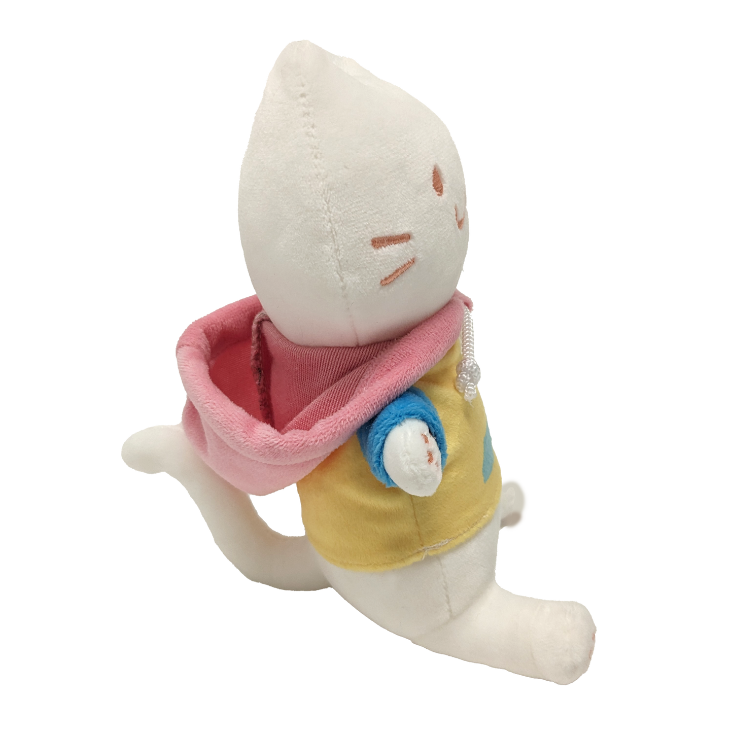 Noodlecat Plushie with Removable Pastel Clown Hoodie