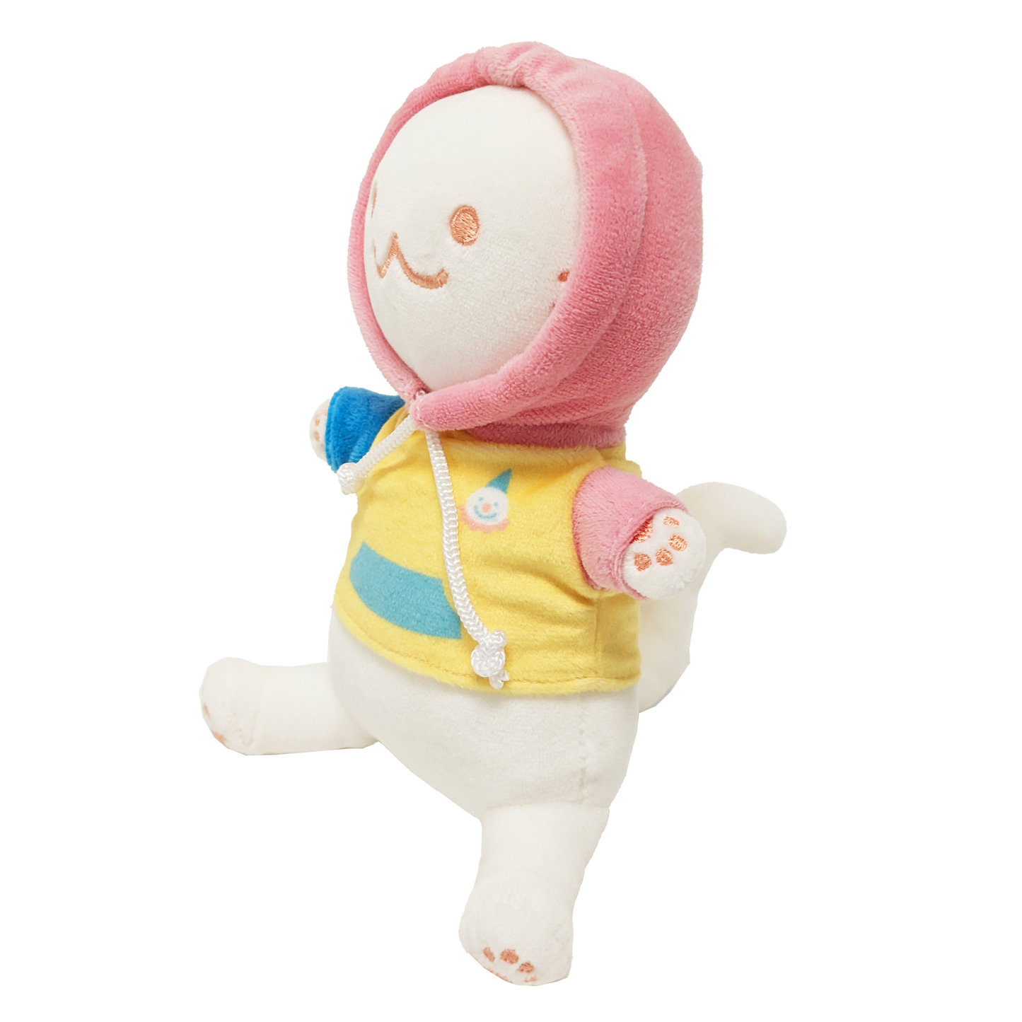 Noodlecat Plushie with Removable Pastel Clown Hoodie