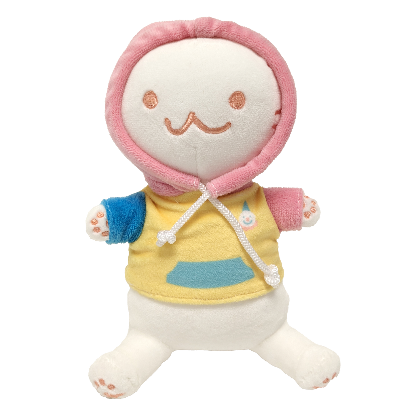 Noodlecat Plushie with Removable Pastel Clown Hoodie
