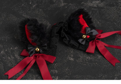 Handmade Lolita Black Kitty Ears