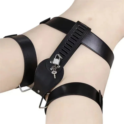 Lock & Hold Leather Chastity Harness - Puppy's Aesthetics