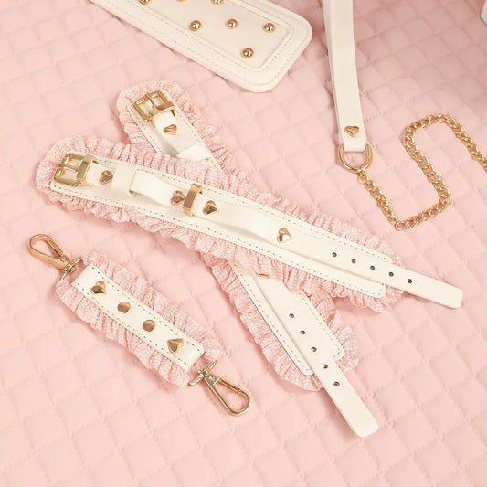 Princess Pink Lace Handcuff & Collar Set - Puppy's Aesthetics