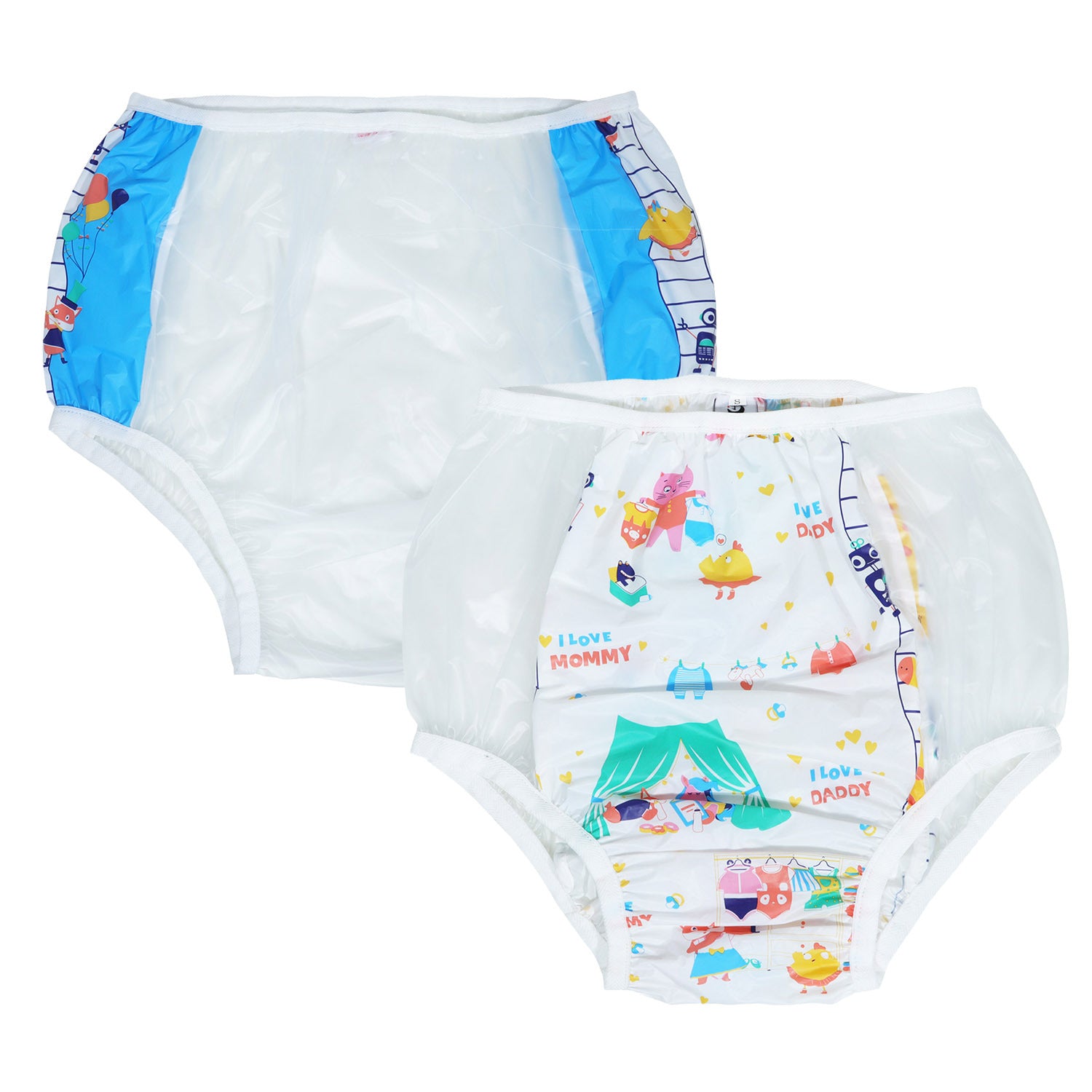 Clear Wave Diaper Cover | 2-Pack PVC Waterproof ABDL