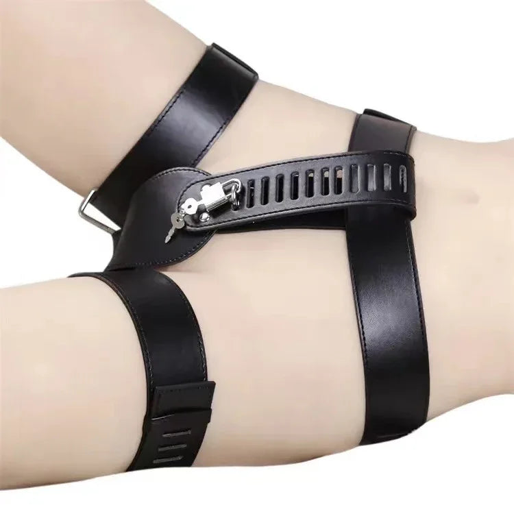 Lock & Hold Leather Chastity Harness - Puppy's Aesthetics