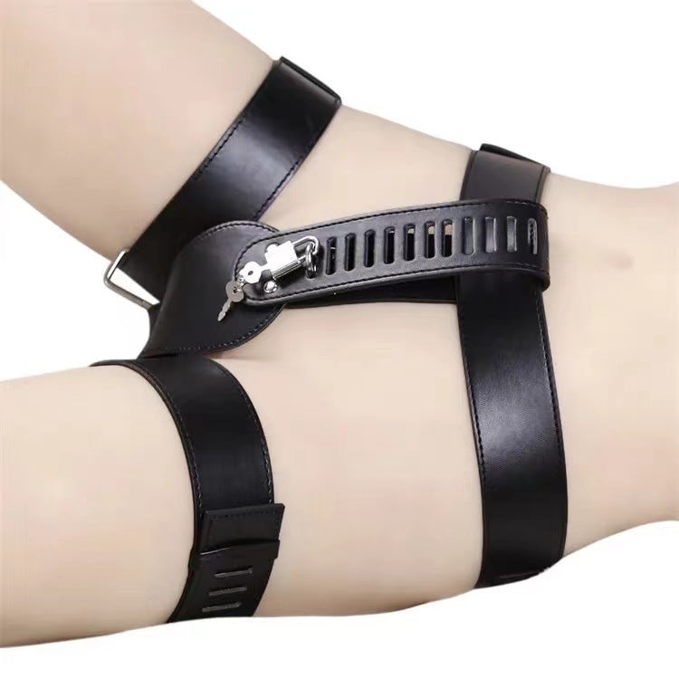Lock & Hold Leather Chastity Harness