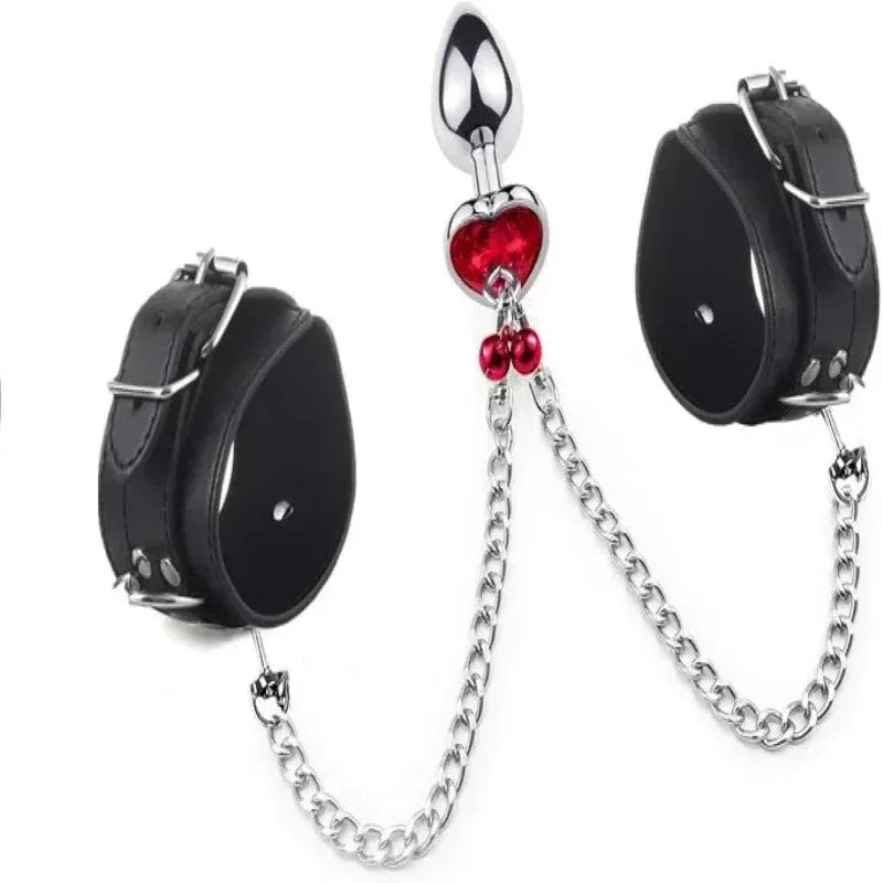 Cherry Heart Butt Plug Handcuffs - Puppy's Aesthetics