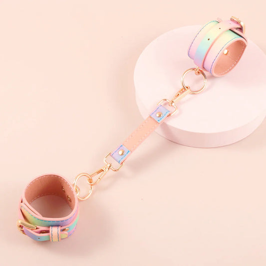 Sweet Submission Pastel Rainbow Cuffs - Puppy's Aesthetics