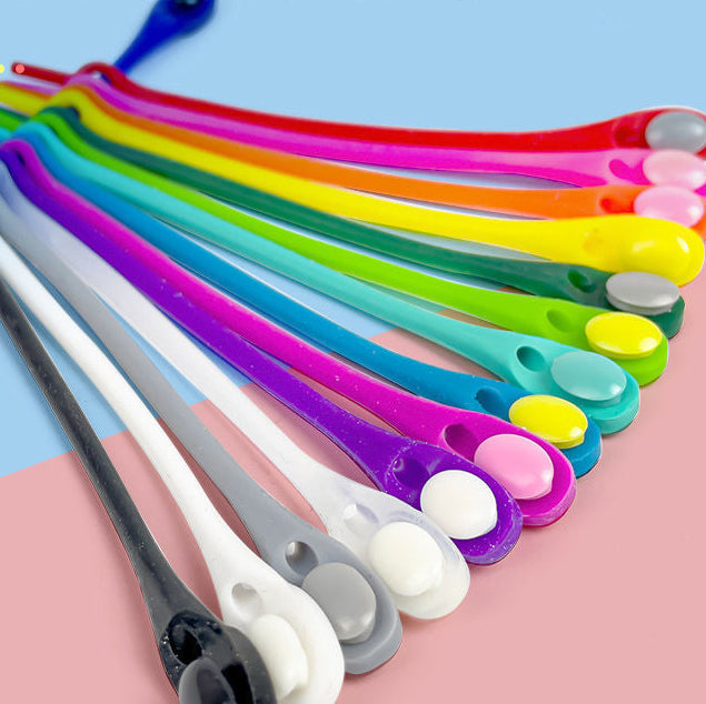 WigglePop No-Tie Silicone Shoelace Pack – 12pc Rainbow Mix