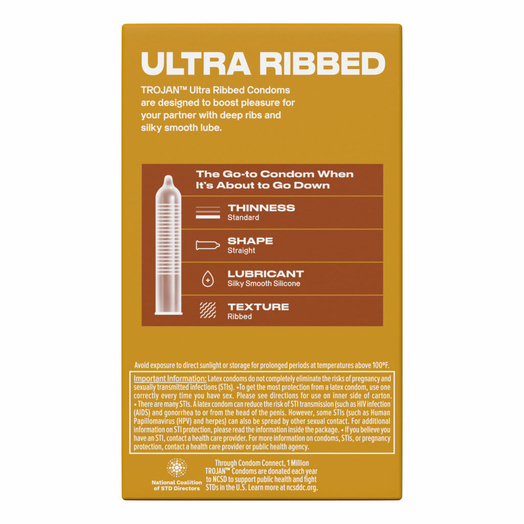Trojan Stimulations Ulta Ribbed - 12 Pack