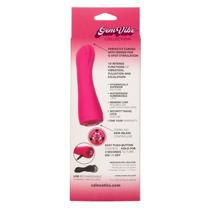 Gem Vibe Collection Curve Personal Massager - Pink