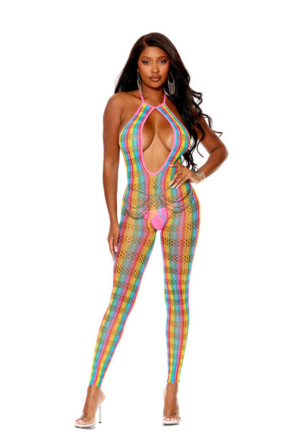 Deep v Bodystocking One Size Multicolor