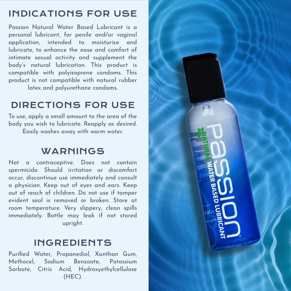 Passion Natural Water-Based Lubricant - 2 oz - Puppy's Aesthetics