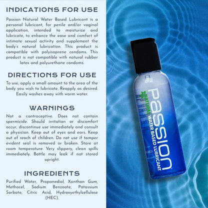 Passion Natural Water-Based Lubricant - 2 oz - Puppy's Aesthetics