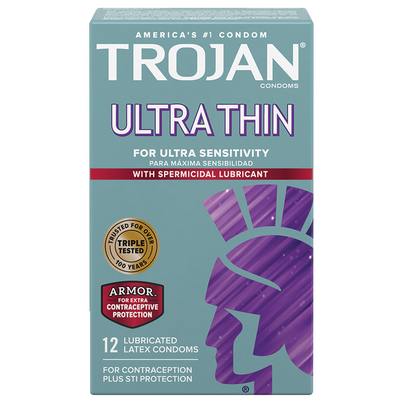 USA Only - Trojan Ultra Thin Armor Spermicidal (12 Pack)