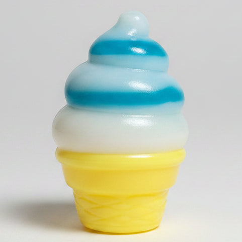 Blue & White Swirl Ice Cream Cone Squishy (Gelatin Squish)