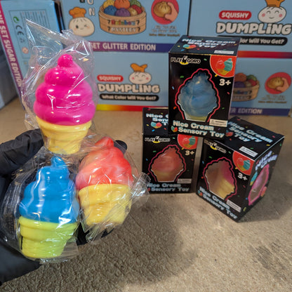 Ice Cream Cone Slow-Rising Squishies – Set of 3