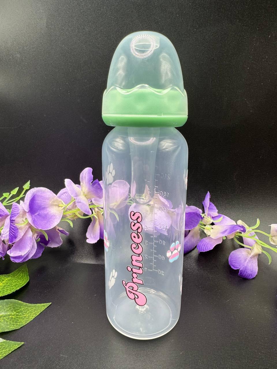 Adult Baby Bottle - 8 oz Trans Paw Princess
