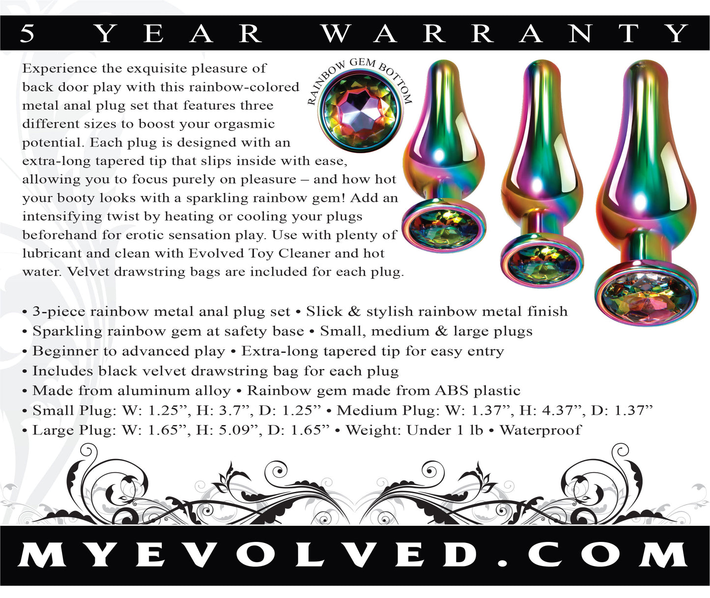 Rainbow Metal Plug Set