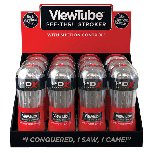 USA Only - PDX Elite ViewTube Stroker Display (12 Pcs)-Clear