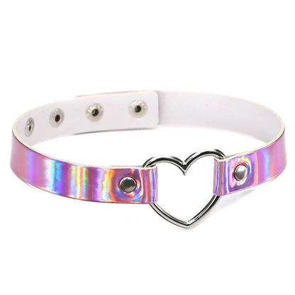 Sweetheart Holographic Heart Collar