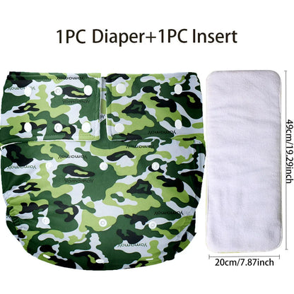 Washable ABDL Cute Cloth Diaper + Insert (Colors)