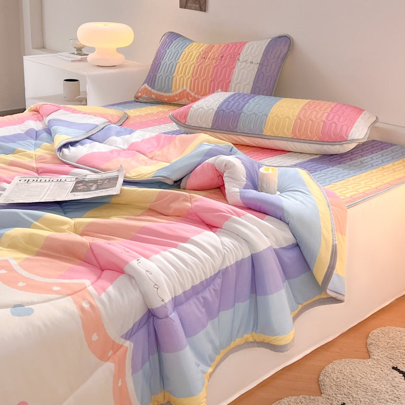 3 Piece Reversible Kawaii Quilt Sets