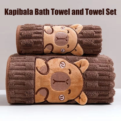 Capybara Cuddle Towel Set (2 Piece)