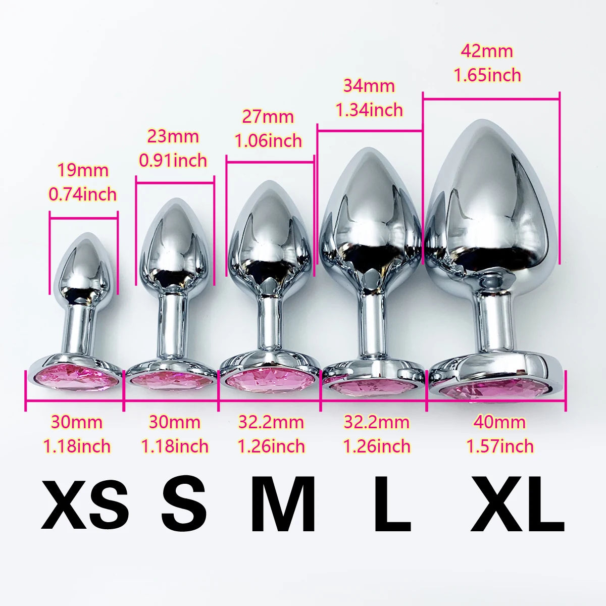 Heart Gem Stainless Steel Anal Plug