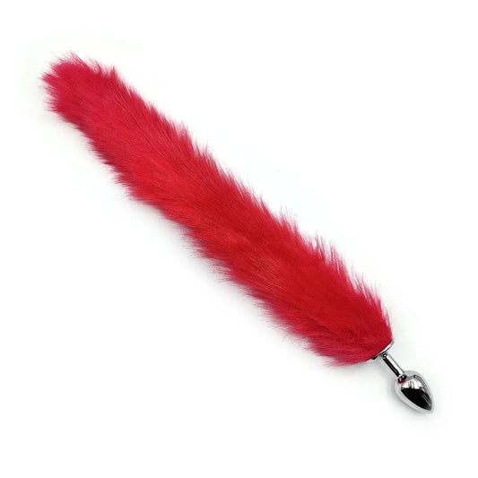 Crimson Mischief Fox Tail Steel Plug - Puppy's Aesthetics
