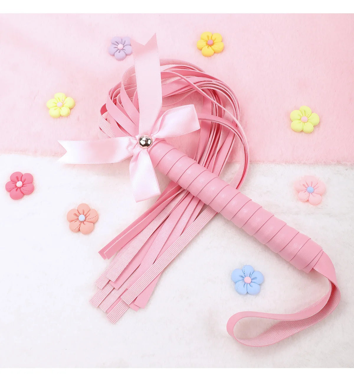 Kawaii Pink PU Leather Bow Flogger (Colors)