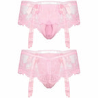 Sissy Lace Panties –  Bowknot Briefs Garter