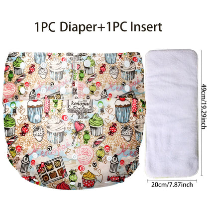 Washable ABDL Cute Cloth Diaper + Insert (Colors)