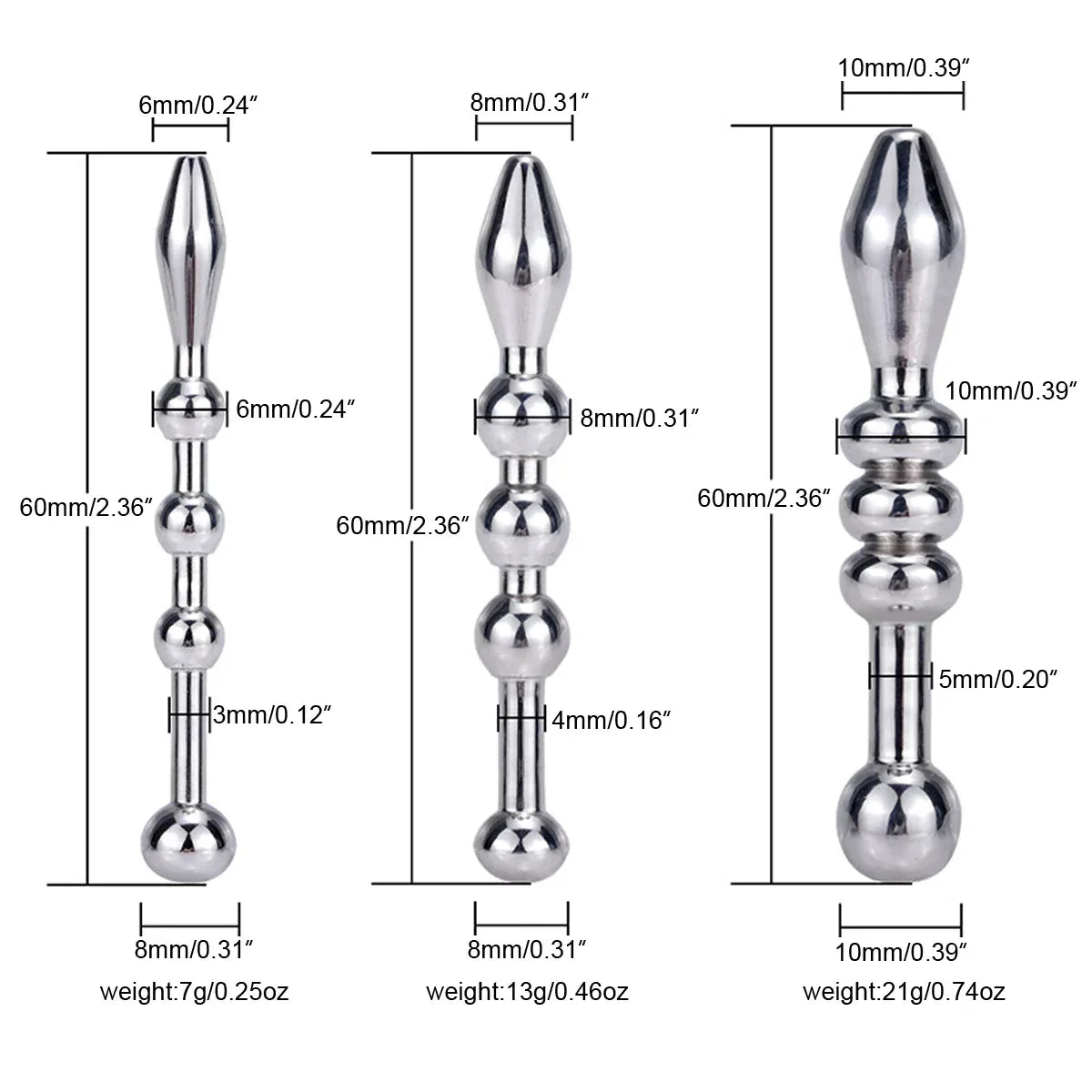 Stainless Steel Metal Dilator Urethral Sound - Puppy's Aesthetics