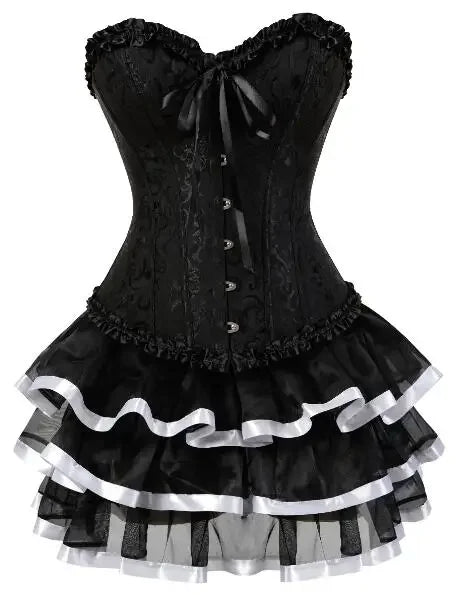 Plus Size Corset Dress & Tutu Skirt Set