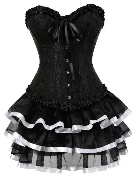 Plus Size Corset Dress & Tutu Skirt Set - Puppy's Aesthetics