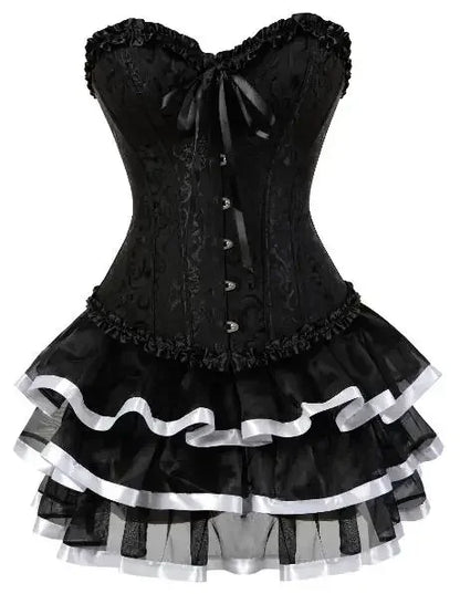 Plus Size Corset Dress & Tutu Skirt Set - Puppy's Aesthetics