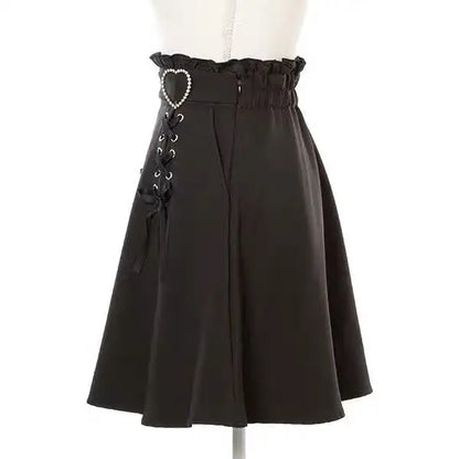 Gothic Heart High Waist Mini Bandage Skirt (Colors)