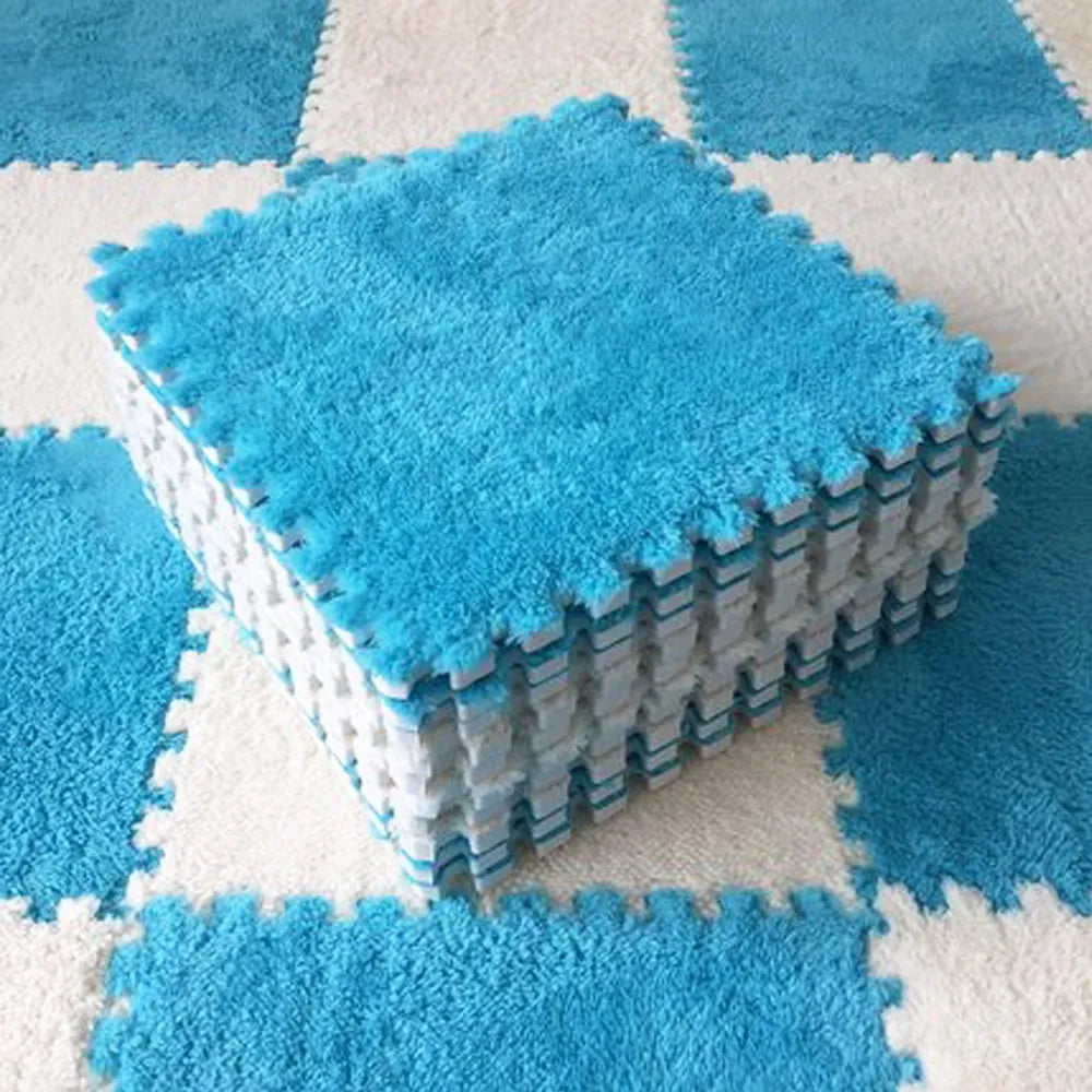 10 Pcs Soft Plush Puzzle Rug (Colors)