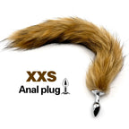 Brown Wolf Tail Stainless Steel Plug