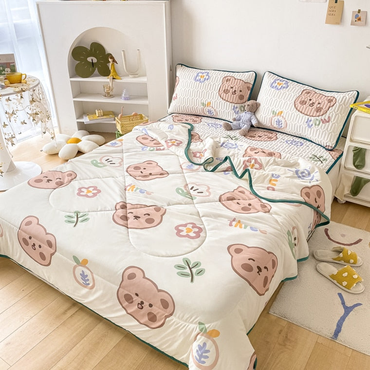 3 Piece Reversible Kawaii Quilt Sets