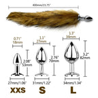 Brown Wolf Tail Stainless Steel Plug