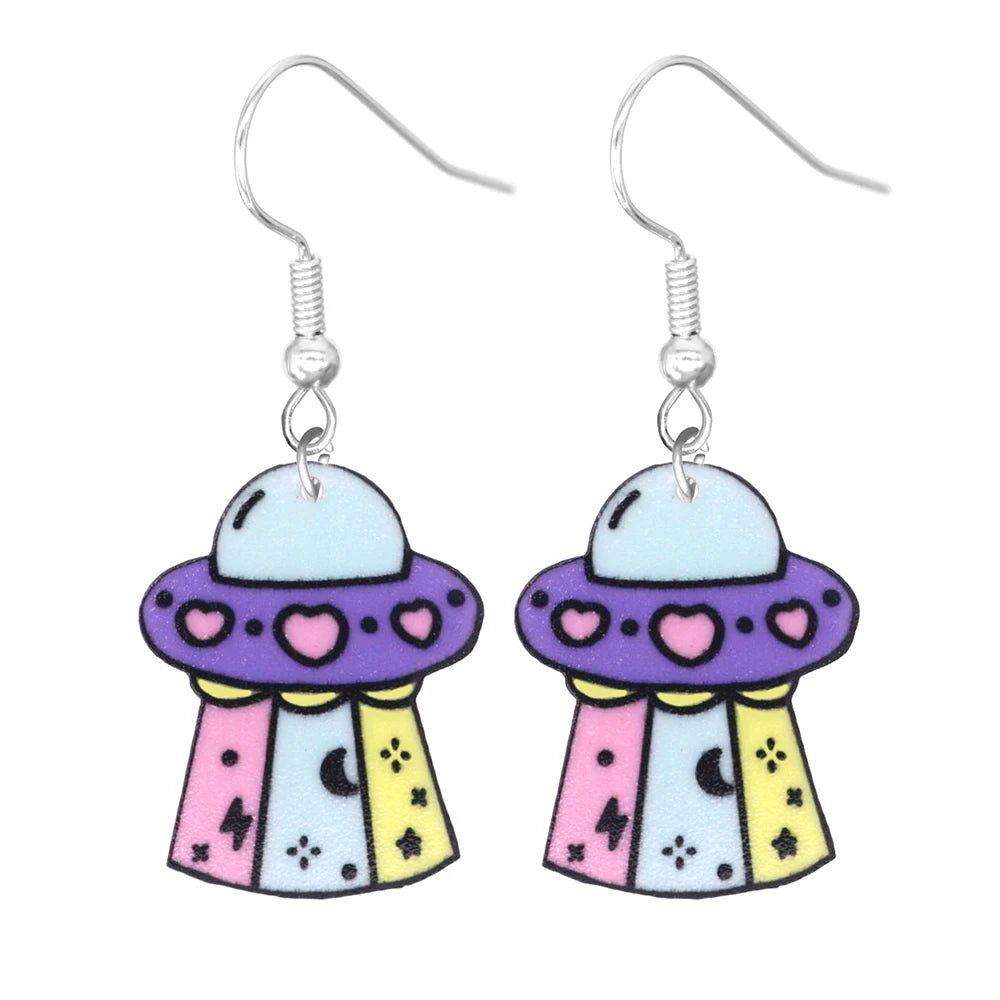 Cosmic Cutie UFO Dangle Earrings