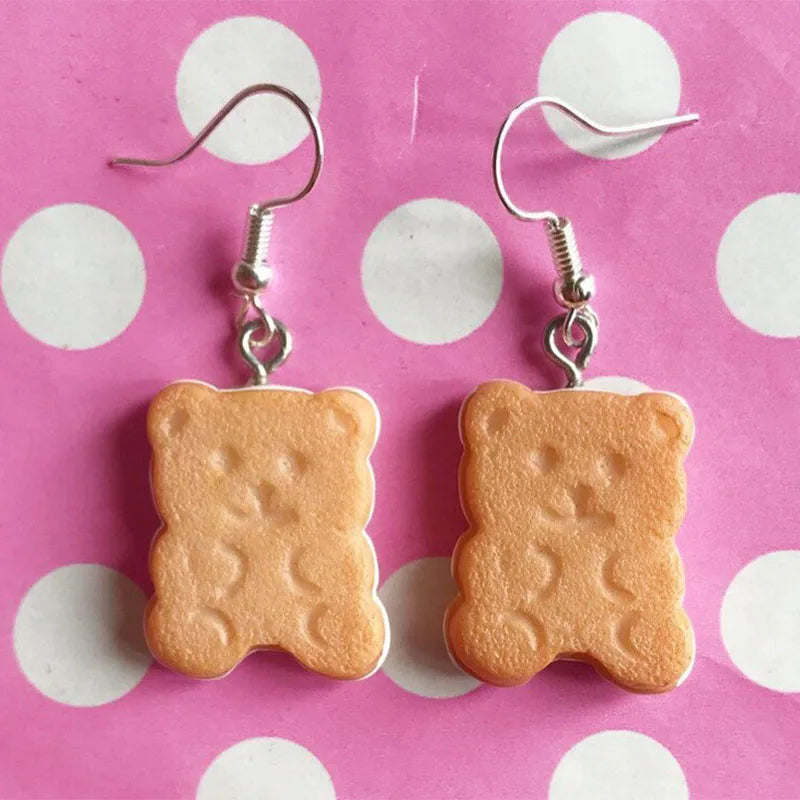 Adorable Cookie Bear Earrings