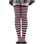 Sweet Stripe Thigh High Stockings (Colors)
