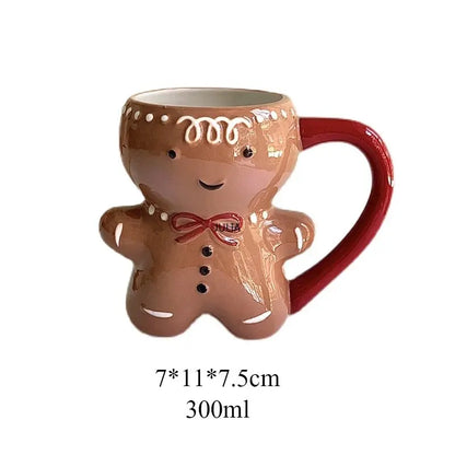 Kawaii Ceramic Gingerbread Mug 300ml