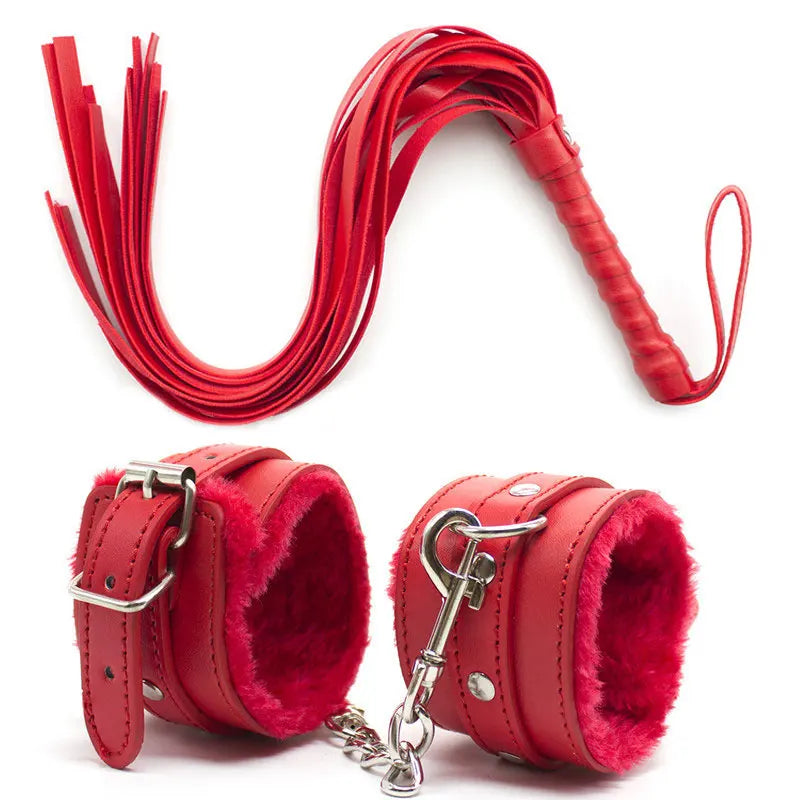 PU Leather Cuffs + Whip (Colors)